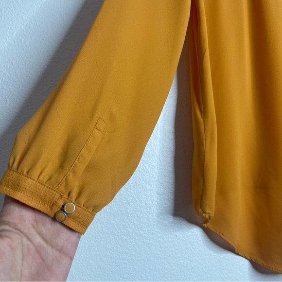 Anthropologie HD in Paris Mustard Yellow Blouse Size 8 - Picture 3 of 7